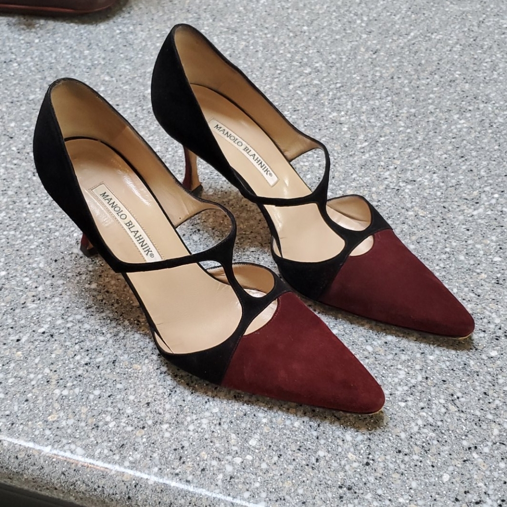 Manolo Blahnik colorblock shoes